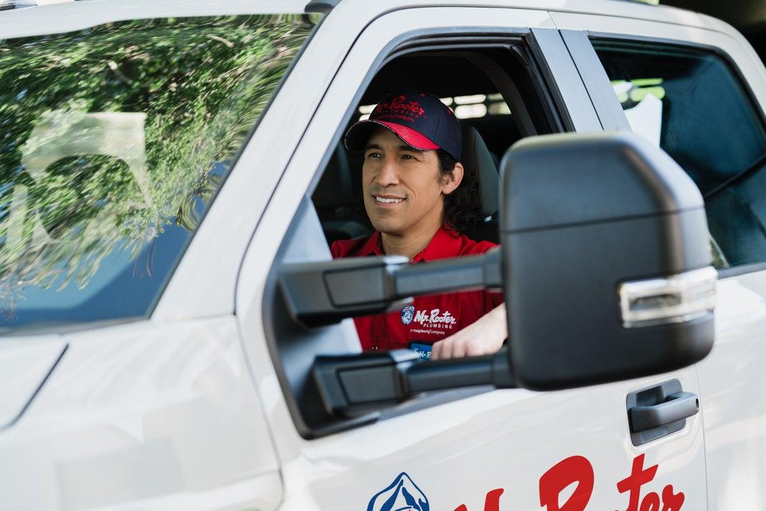 A plumbing service provider on their way to a customer&rsquo;s property to help with a plumbing installation or repair.