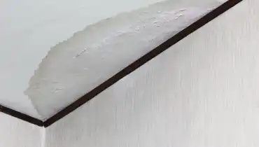 An Edmonton ceiling leak visible through a growing moisture stain on the ceiling of a home.