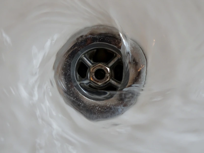 water going down a drain.