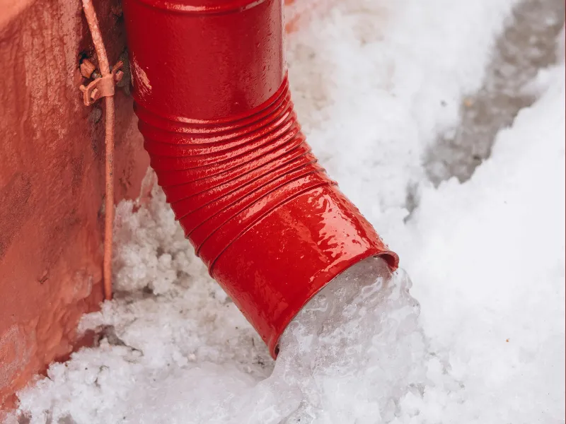 frozen gutter.