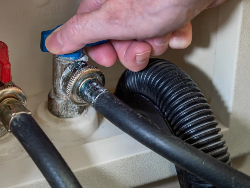 Washer hose valves.